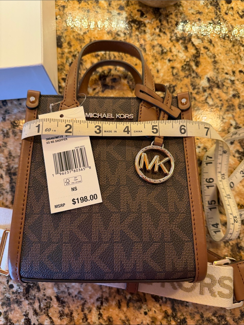 Michael Kors Brown/Maple Signature Mini Tote with Gold Hardware - Picture 6 of 13
